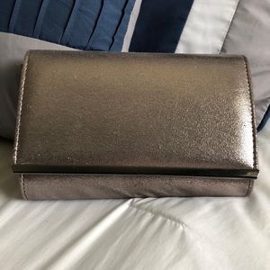 Kate Landry silver clutch